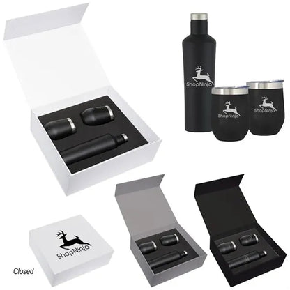 Gravender Wine Glass and Stainless Steel Bottle