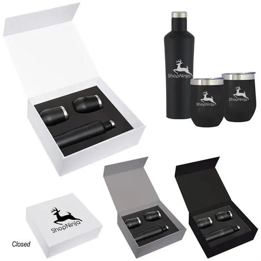Gravender Wine Glass and Stainless Steel Bottle