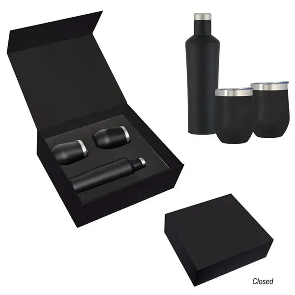 Gravender Wine Glass and Stainless Steel Bottle