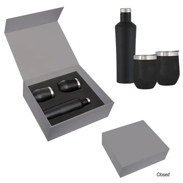 Gravender Wine Glass and Stainless Steel Bottle