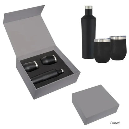 Gravender Wine Glass and Stainless Steel Bottle