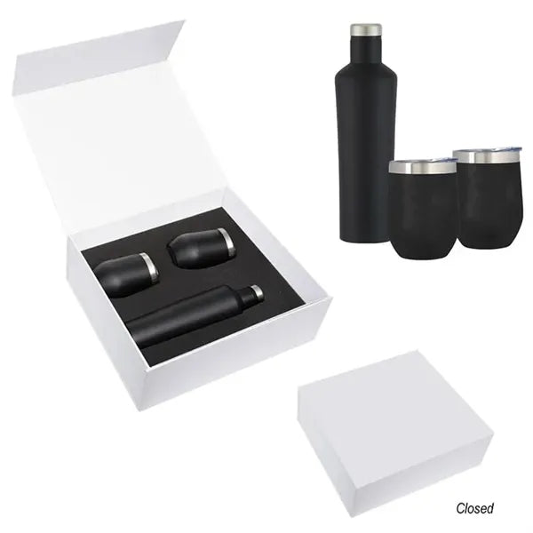Gravender Wine Glass and Stainless Steel Bottle