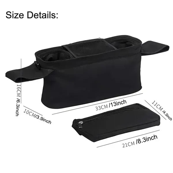 Universal Stroller Organizer with Insulated Cup Holder