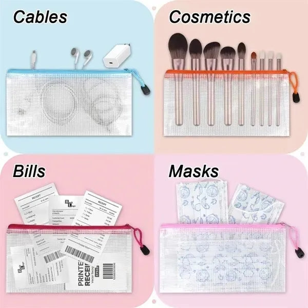 A6 Multi-Color Transparent Zipper Pencil Case