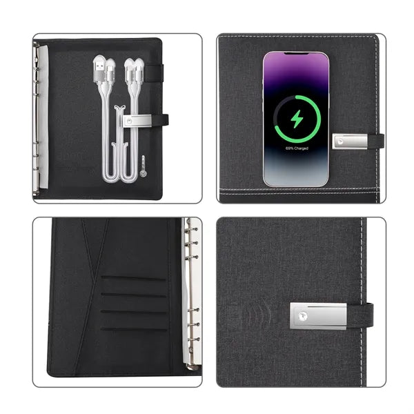 A5 Multi Functional Wireless Charger Notebook W/ Power Bank
