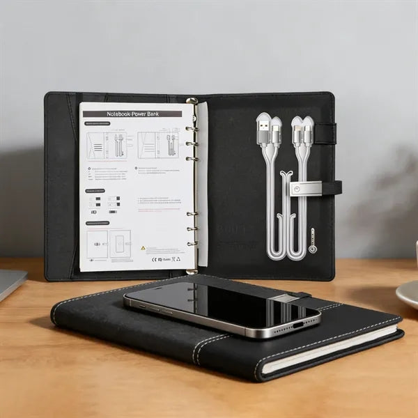 A5 Multi Functional Wireless Charger Notebook W/ Power Bank