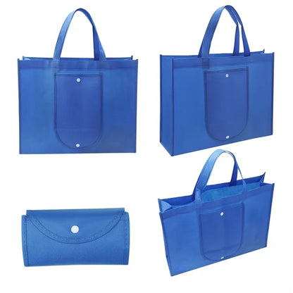 Non Woven Foldable Shopping Tote Bag W/ Snap Closure