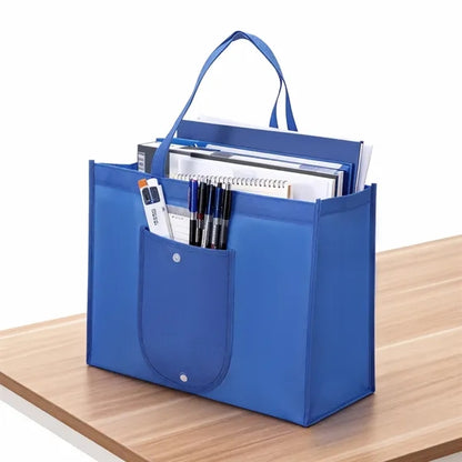 Non Woven Foldable Shopping Tote Bag W/ Snap Closure