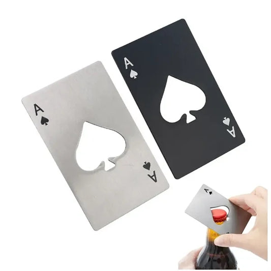 Stainless Steel Bottle Opener Poker & Spade Designs