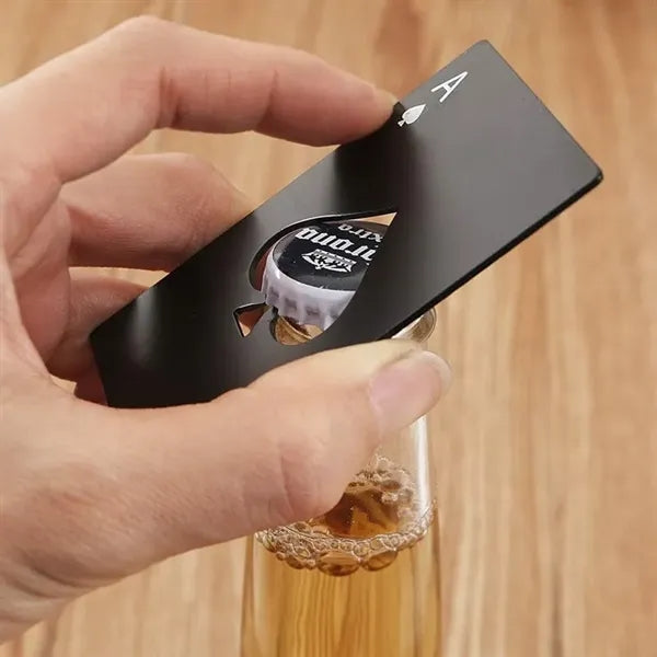 Stainless Steel Bottle Opener Poker & Spade Designs