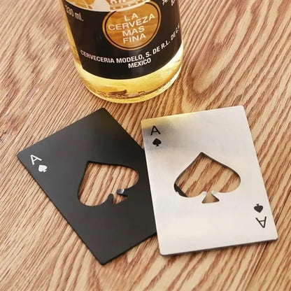 Stainless Steel Bottle Opener Poker & Spade Designs
