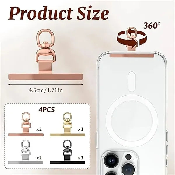 360 degree Rotatable Ultra-Thin Metal Phone Lanyard Patch