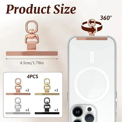 360 degree Rotatable Ultra-Thin Metal Phone Lanyard Patch