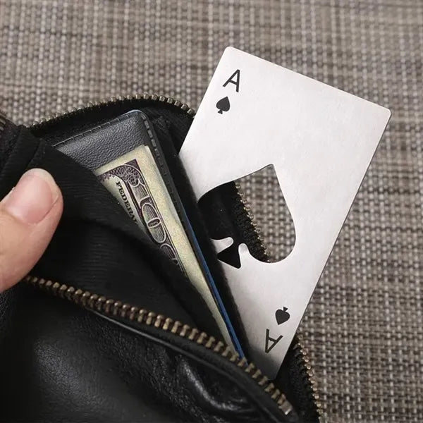 Stainless Steel Bottle Opener Poker & Spade Designs