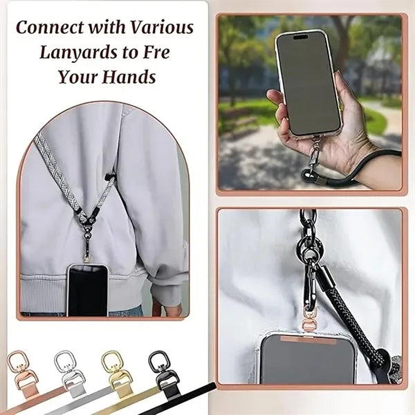 360 degree Rotatable Ultra-Thin Metal Phone Lanyard Patch
