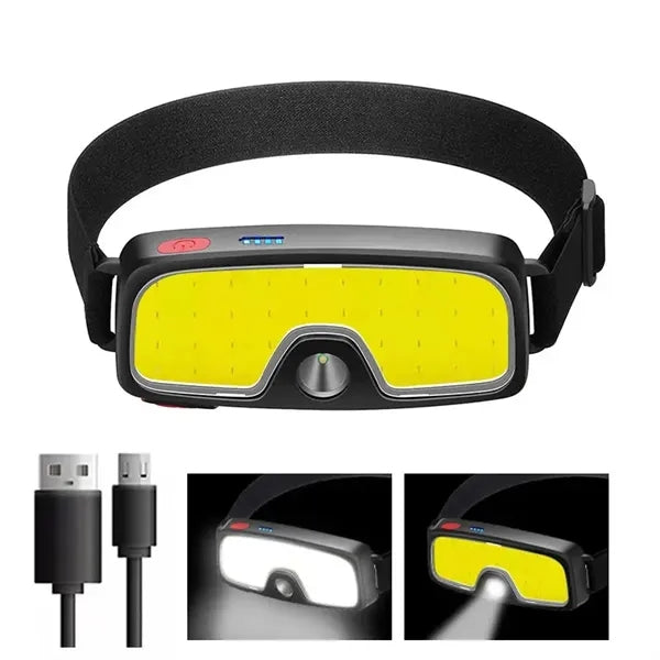 Wide Beam COB+XPE Headlamp with Built-in Battery
