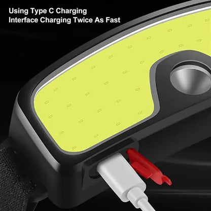 Wide Beam COB+XPE Headlamp with Built-in Battery