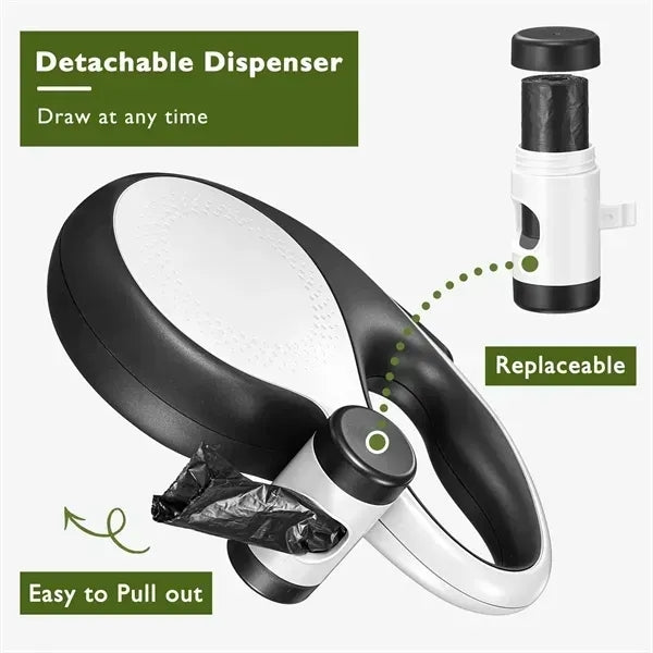 Retractable Dog Leash with Dispenser & Poop Bags