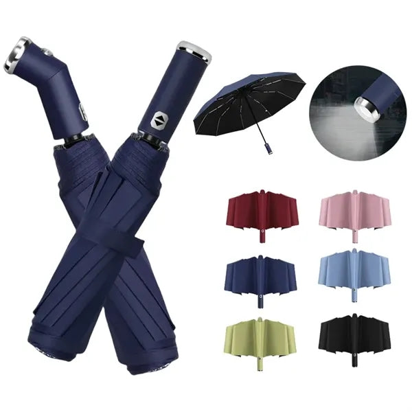 UV Protection Travel Umbrella with LED Flashlight