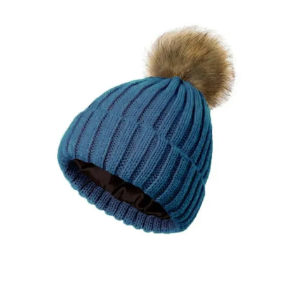 Women Winter Thick Pompom Beanie Hat