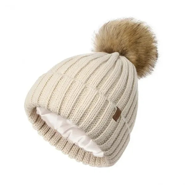 Women Winter Thick Pompom Beanie Hat