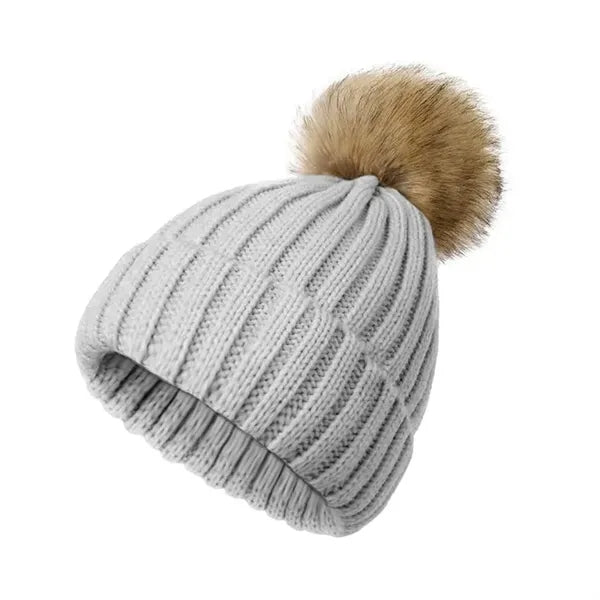 Women Winter Thick Pompom Beanie Hat