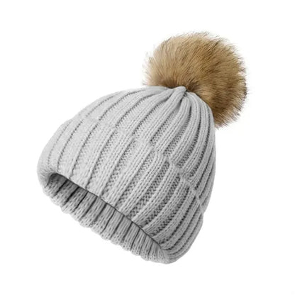 Women Winter Thick Pompom Beanie Hat