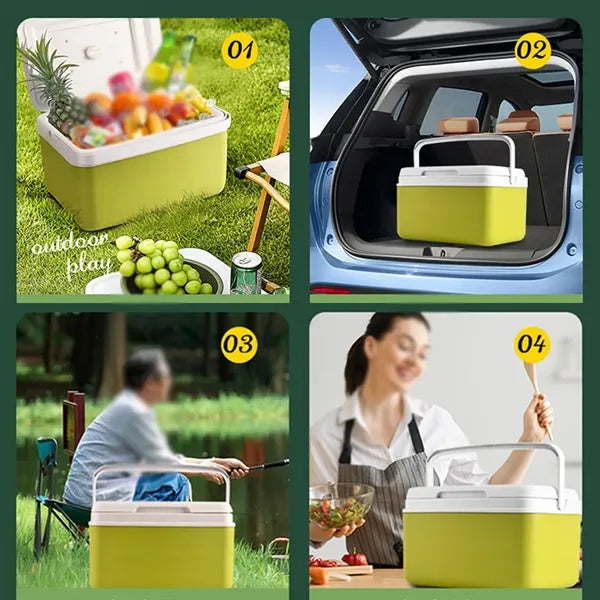 6.3qt insulated hard cooler with handle for camping beach
