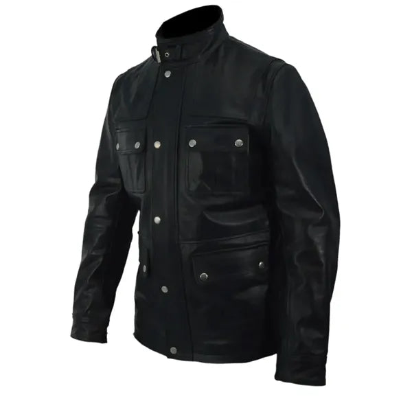 Premium Black Leather Jacket ( XS - 4XL )