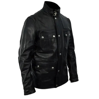 Premium Black Leather Jacket ( XS - 4XL )