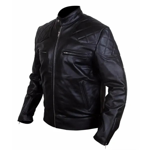 Stylish Quilted Design Leather Jacket