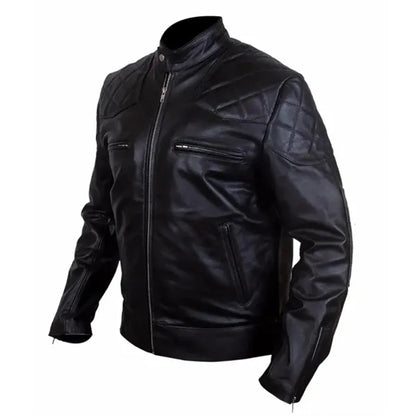 Stylish Quilted Design Leather Jacket