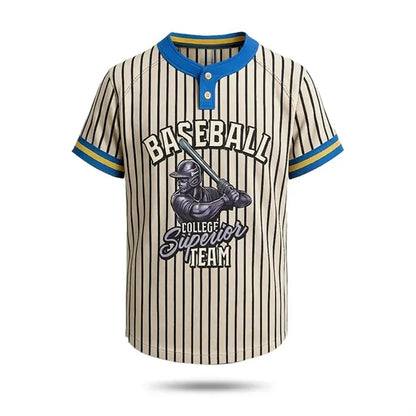 2 Button Men's Sublimated Baseball Jersey Birdseye Mesh 160G