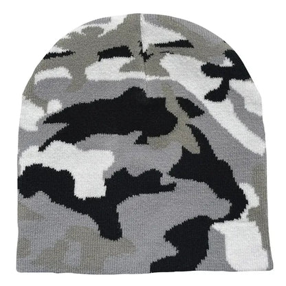 Camo Pattern Stretch Beanie with Custom Logo