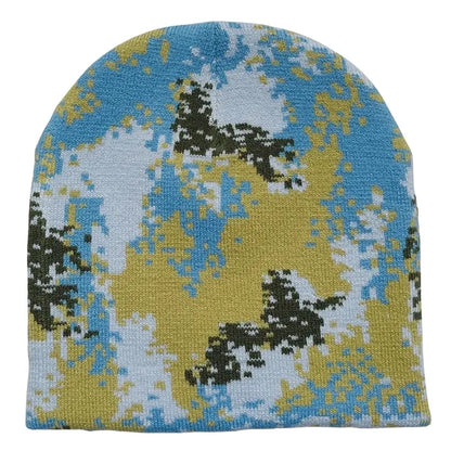 Camo Pattern Stretch Beanie with Custom Logo