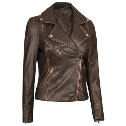 Custom Leather Biker Jacket for Women's