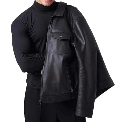 Midnight Edge Leather Jacket w/ Custom Logo