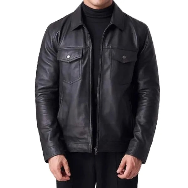 Midnight Edge Leather Jacket w/ Custom Logo