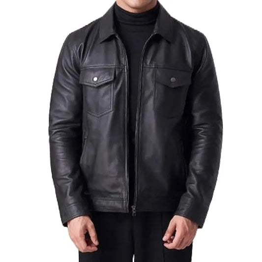 Midnight Edge Leather Jacket w/ Custom Logo