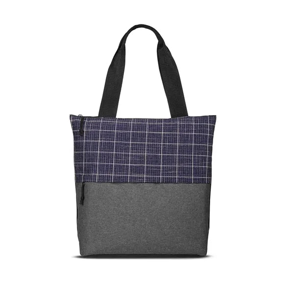 Flannel Check Accent Tote Bag