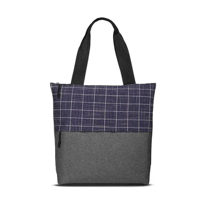 Flannel Check Accent Tote Bag