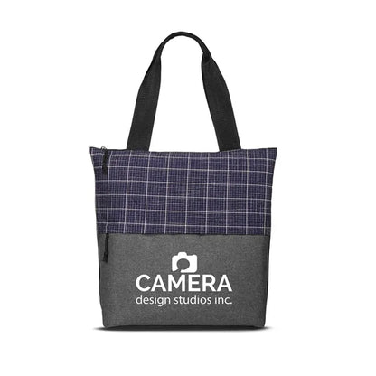 Flannel Check Accent Tote Bag