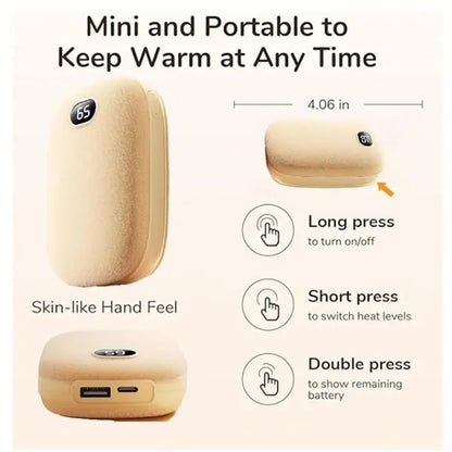 Mini Double-Sided Plush Pocket Warmer Powerbank