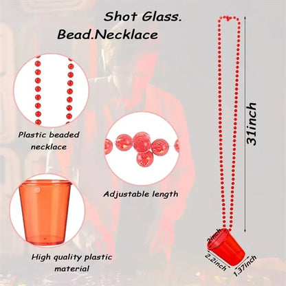 Shot Glass on Beaded Necklace