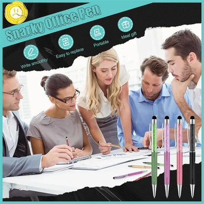 Crystal Ballpoint Pens with Stylus Tip