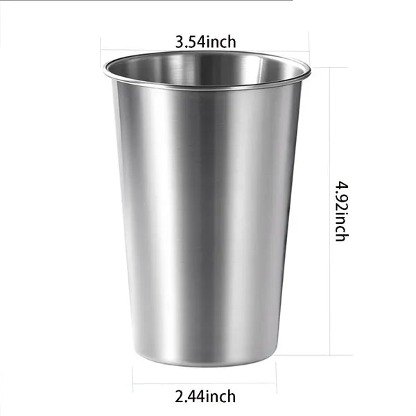 17oz 304 Stainless Steel Single-Layer Straw-Equipped Cup