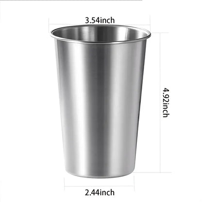 17oz 304 Stainless Steel Single-Layer Straw-Equipped Cup