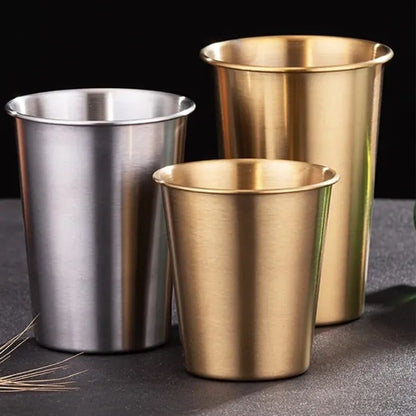 17oz 304 Stainless Steel Single-Layer Straw-Equipped Cup