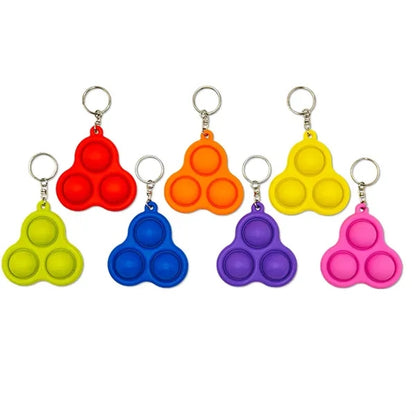 Silicone Push Pop 3 Bubble Keychain