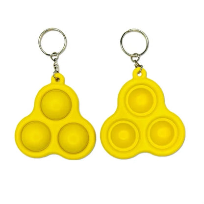 Silicone Push Pop 3 Bubble Keychain